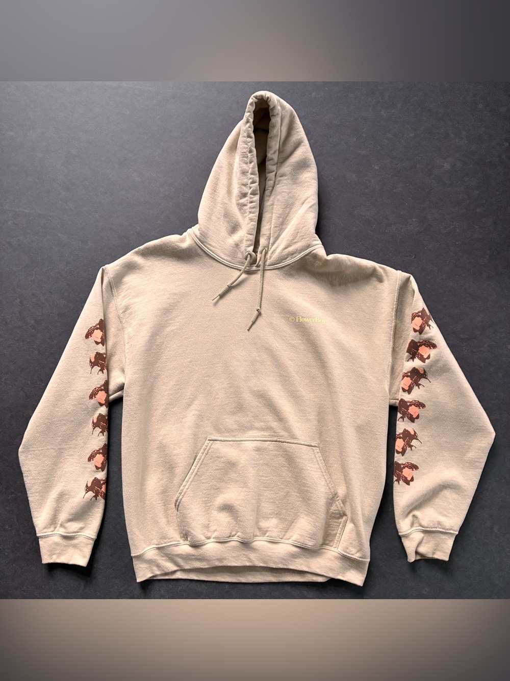 Golf Wang | Save the Bees | Hoodie with Brown Graphic Sleeve Prints